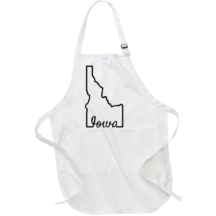 Idaho Iowa Funny Geography Mix Up Joke Idawa State Pride Full-Length Apron With Pockets