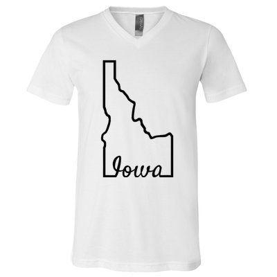 Idaho Iowa Funny Geography Mix Up Joke Idawa State Pride V-Neck T-Shirt