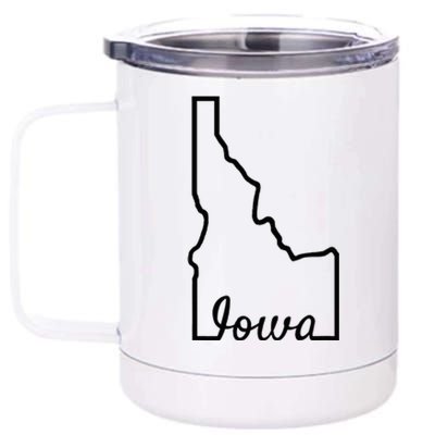 Idaho Iowa Funny Geography Mix Up Joke Idawa State Pride 12 oz Stainless Steel Tumbler Cup