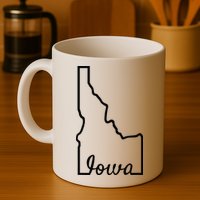 Idaho Iowa Funny Geography Mix Up Joke Idawa State Pride Mug