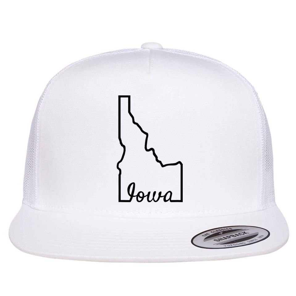 Idaho Iowa Funny Geography Mix Up Joke Idawa State Pride Flat Bill Trucker Hat