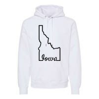 Idaho Iowa Funny Geography Mix Up Joke Idawa State Pride Premium Hoodie