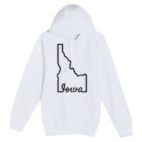 Idaho Iowa Funny Geography Mix Up Joke Idawa State Pride Premium Pullover Hoodie