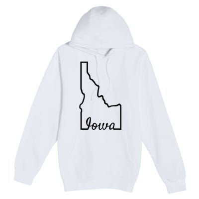 Idaho Iowa Funny Geography Mix Up Joke Idawa State Pride Premium Pullover Hoodie