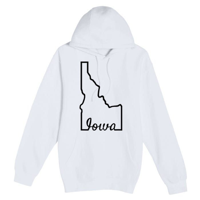 Idaho Iowa Funny Geography Mix Up Joke Idawa State Pride Premium Pullover Hoodie