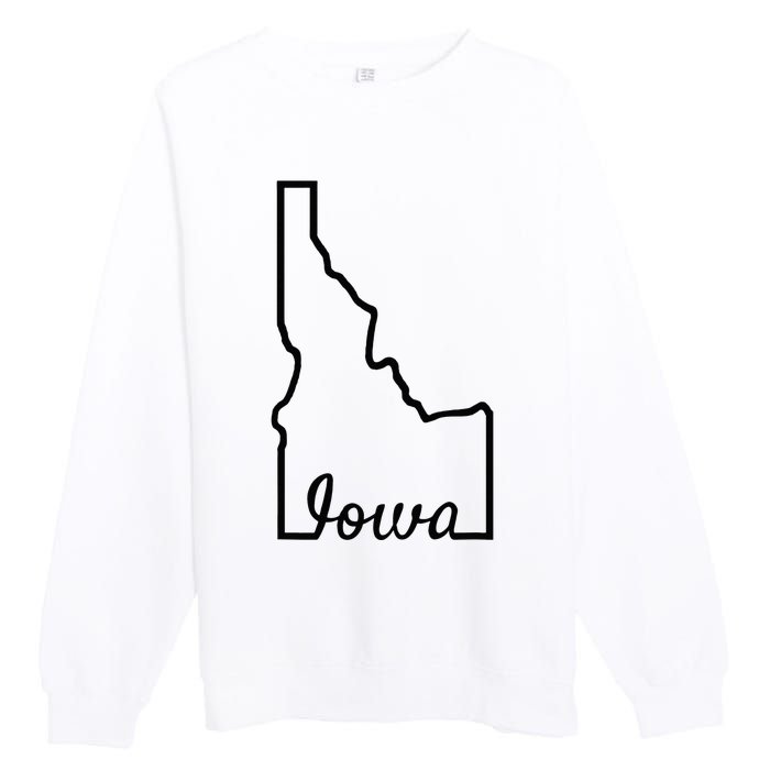 Idaho Iowa Funny Geography Mix Up Joke Idawa State Pride Premium Crewneck Sweatshirt