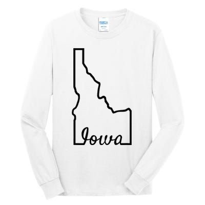 Idaho Iowa Funny Geography Mix Up Joke Idawa State Pride Tall Long Sleeve T-Shirt