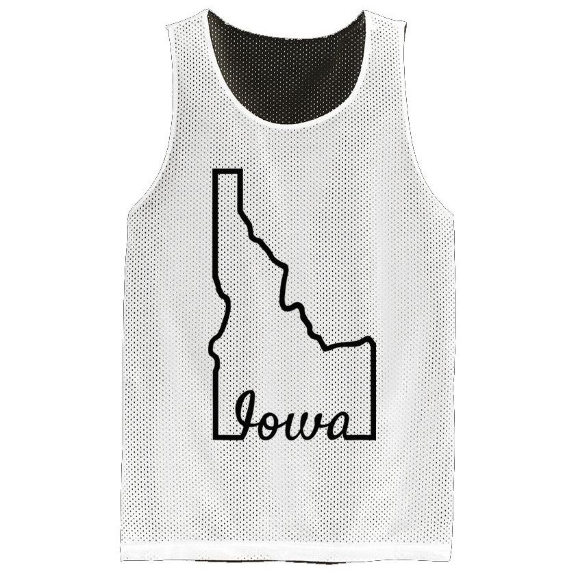 Idaho Iowa Funny Geography Mix Up Joke Idawa State Pride Mesh Reversible Basketball Jersey Tank