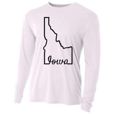 Idaho Iowa Funny Geography Mix Up Joke Idawa State Pride Cooling Performance Long Sleeve Crew