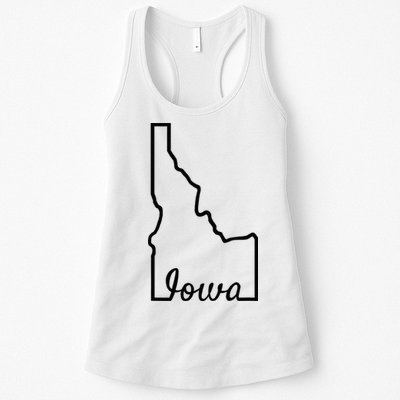 Idaho Iowa Funny Geography Mix Up Joke Idawa State Pride Womens Tank Top