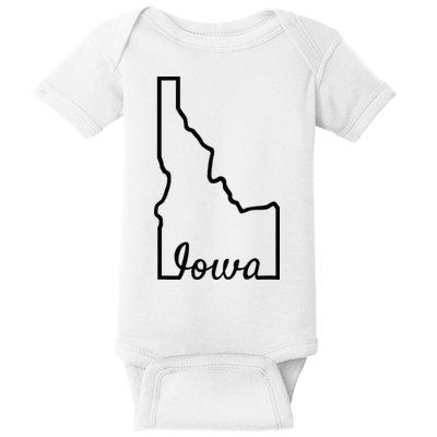 Idaho Iowa Funny Geography Mix Up Joke Idawa State Pride Baby Bodysuit