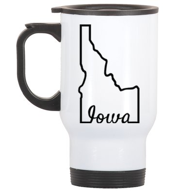 Idaho Iowa Funny Geography Mix Up Joke Idawa State Pride Stainless Steel Travel Mug