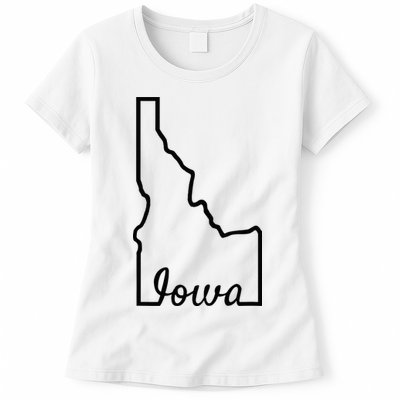 Idaho Iowa Funny Geography Mix Up Joke Idawa State Pride Womens T-Shirt
