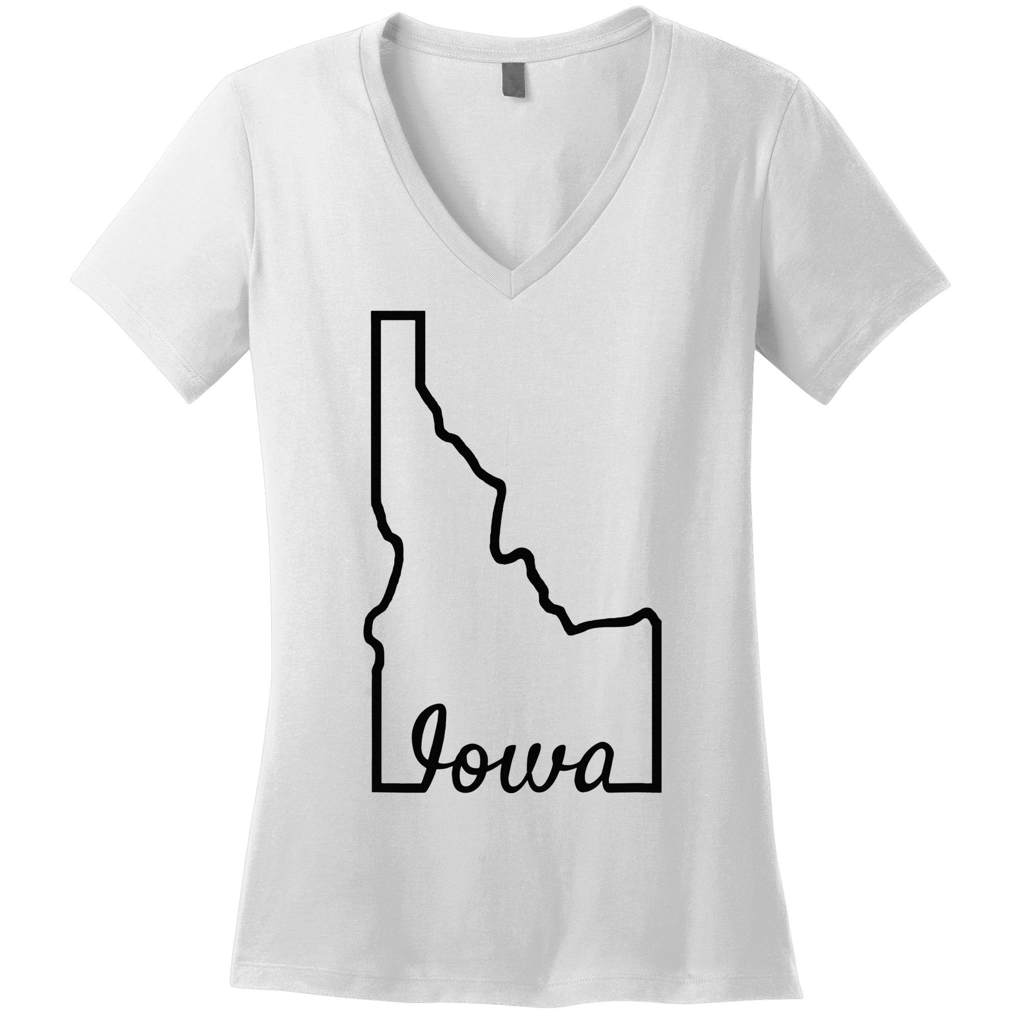 Idaho Iowa Funny Geography Mix Up Joke Idawa State Pride Women's V-Neck T-Shirt