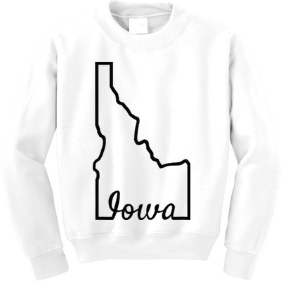 Idaho Iowa Funny Geography Mix Up Joke Idawa State Pride Kids Sweatshirt