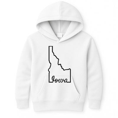 Idaho Iowa Funny Geography Mix Up Joke Idawa State Pride Kids Hoodie