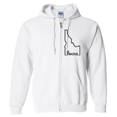 Idaho Iowa Funny Geography Mix Up Joke Idawa State Pride Full Zip Hoodie