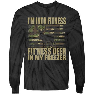 IM Into Fitness FitNess Deer In My Freezer Hunting Deer Tie-Dye Long Sleeve Shirt