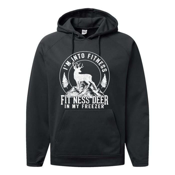 IM Into Fitness FitNess Deer In My Freezer Hunting Deer Performance Fleece Hoodie