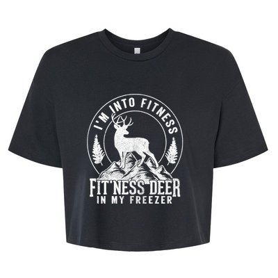 IM Into Fitness FitNess Deer In My Freezer Hunting Deer Bella+Canvas Jersey Crop Tee