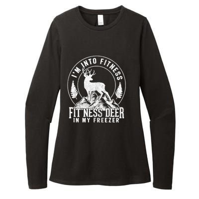 IM Into Fitness FitNess Deer In My Freezer Hunting Deer Womens CVC Long Sleeve Shirt