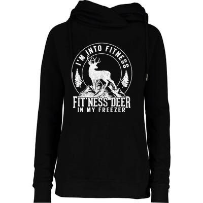 IM Into Fitness FitNess Deer In My Freezer Hunting Deer Womens Funnel Neck Pullover Hood