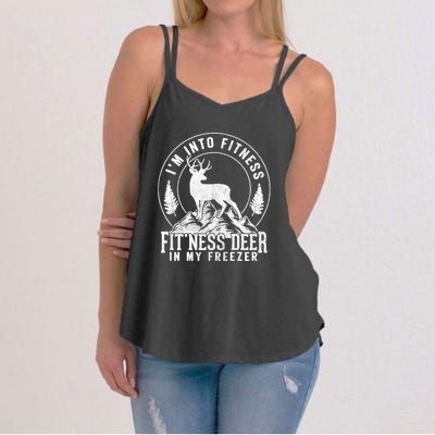 IM Into Fitness FitNess Deer In My Freezer Hunting Deer Women's Strappy Tank