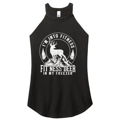 IM Into Fitness FitNess Deer In My Freezer Hunting Deer Women's Perfect Tri Rocker Tank