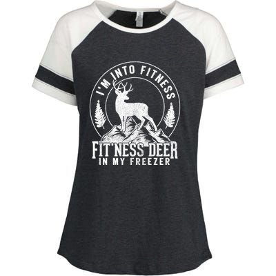 IM Into Fitness FitNess Deer In My Freezer Hunting Deer Enza Ladies Jersey Colorblock Tee