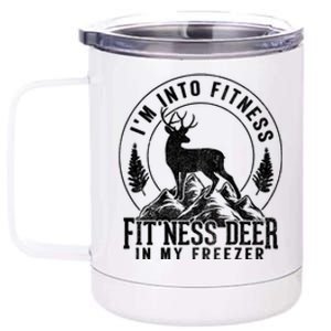 IM Into Fitness FitNess Deer In My Freezer Hunting Deer 12 oz Stainless Steel Tumbler Cup