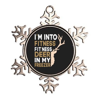 IM Into Fitness FitNess Deer In My Freezer Funny Hunter Metallic Star Ornament