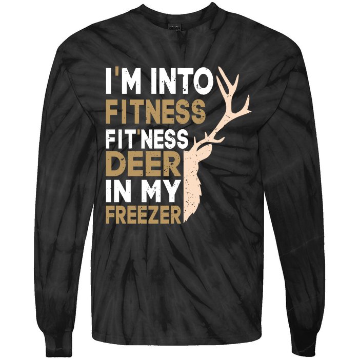 IM Into Fitness FitNess Deer In My Freezer Funny Hunter Tie-Dye Long Sleeve Shirt