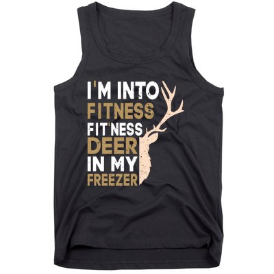 IM Into Fitness FitNess Deer In My Freezer Funny Hunter Tank Top