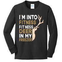 IM Into Fitness FitNess Deer In My Freezer Funny Hunter Kids Long Sleeve Shirt