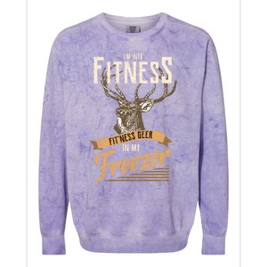 IM Into Fitness Deer Freezer Funny Dad Hunter Deer Hunting Colorblast Crewneck Sweatshirt