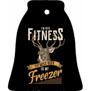 IM Into Fitness Deer Freezer Funny Dad Hunter Deer Hunting Ceramic Bell Ornament