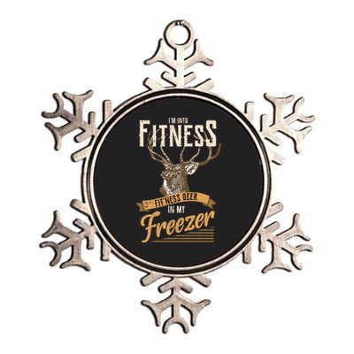 IM Into Fitness Deer Freezer Funny Dad Hunter Deer Hunting Metallic Star Ornament