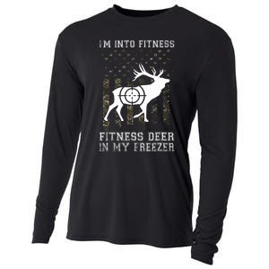 IM Into Fitness FitNess Deer In My Freezer Funny Hunter Cooling Performance Long Sleeve Crew