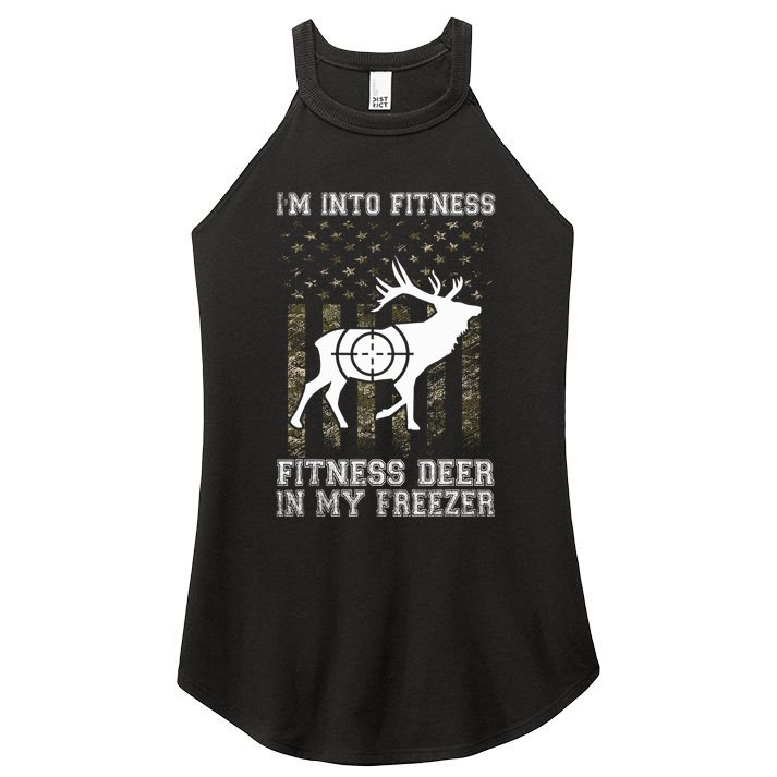 IM Into Fitness FitNess Deer In My Freezer Funny Hunter Women's Perfect Tri Rocker Tank