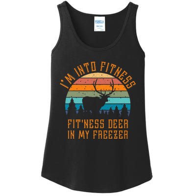 I'm Into Fitness Fit'Ness Deer In My Freezer Deer Hunting Ladies Essential Tank