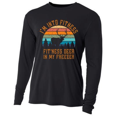 I'm Into Fitness Fit'Ness Deer In My Freezer Deer Hunting Cooling Performance Long Sleeve Crew