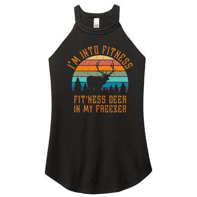 I'm Into Fitness Fit'Ness Deer In My Freezer Deer Hunting Women's Perfect Tri Rocker Tank