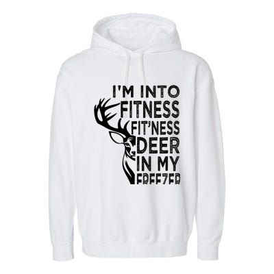 IM Into Fitness FitNess Deer In My Freezer Deer Garment-Dyed Fleece Hoodie