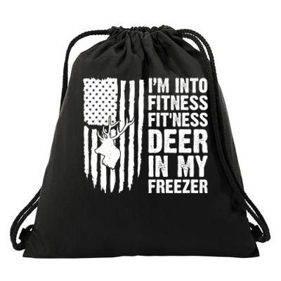 IM Into Fitness FitNess Deer In My Freezer Deer Drawstring Bag