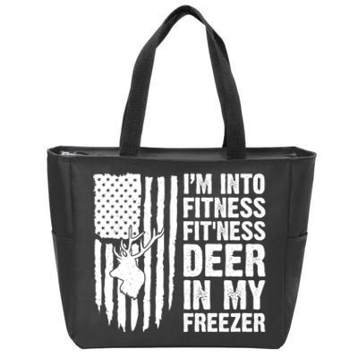 IM Into Fitness FitNess Deer In My Freezer Deer Zip Tote Bag