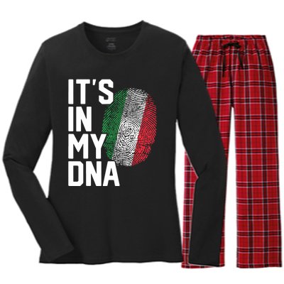 Italy Italian Flag Heritage Women's Long Sleeve Flannel Pajama Set 