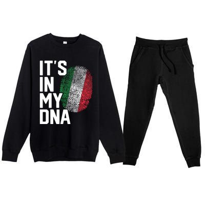 Italy Italian Flag Heritage Premium Crewneck Sweatsuit Set