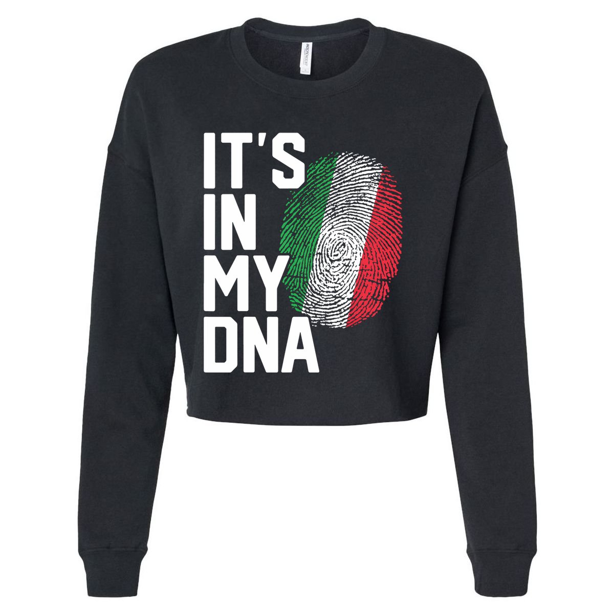 Italy Italian Flag Heritage Cropped Pullover Crew