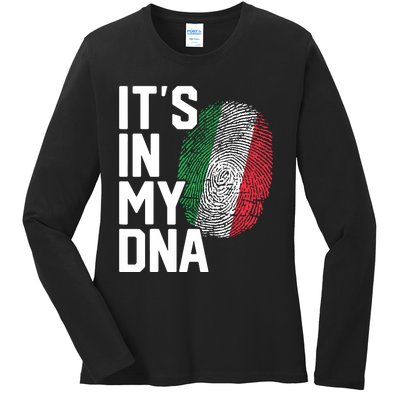 Italy Italian Flag Heritage Ladies Long Sleeve Shirt