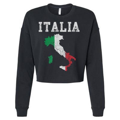 Italia Italy Flag Map Italian Italiano Family TShirt Cropped Pullover Crew